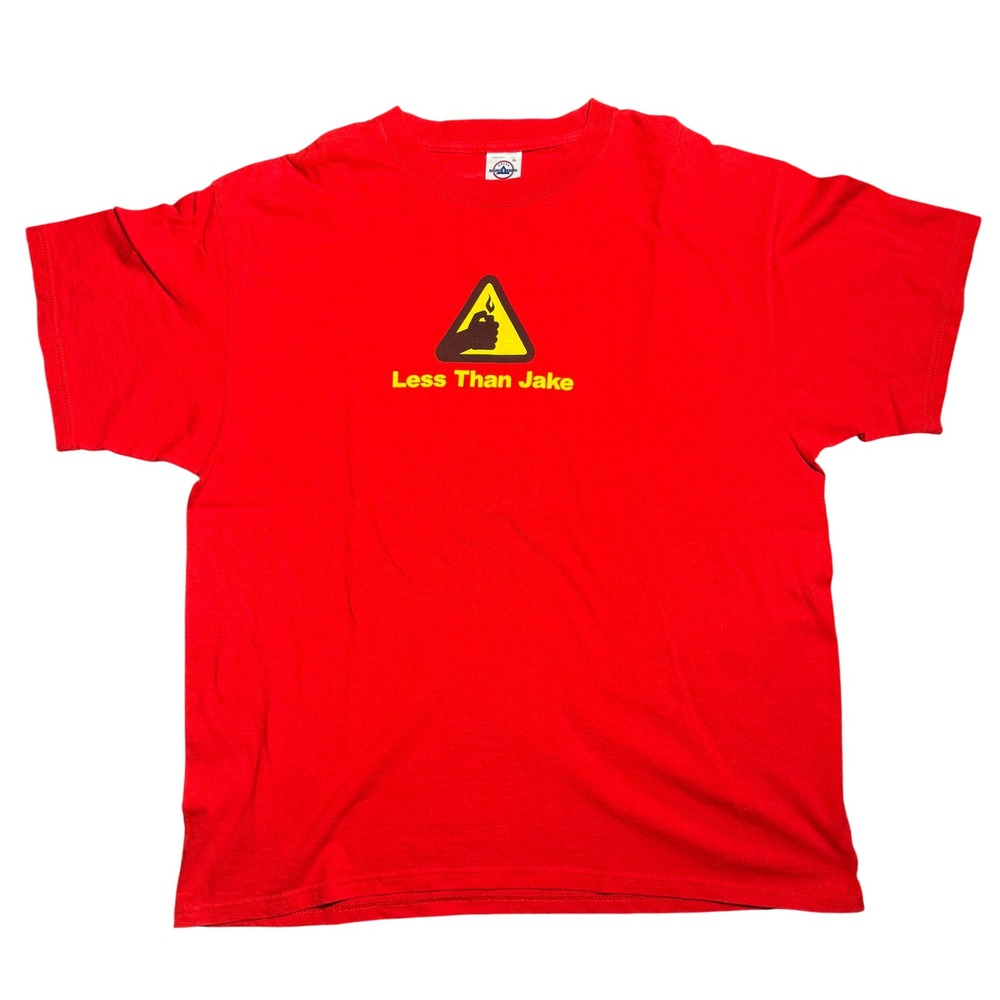 Vintage RARE Less Than Jake Band T-Shirt Red Delta Magnum‎ Weight XL Rock Ska